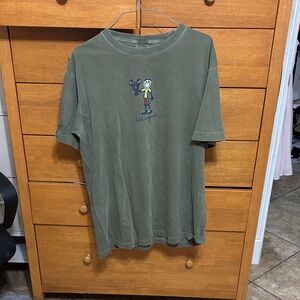 Life Is Good Olive Green Short-Sleeve Tee with Chest Graphic